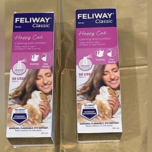 2 boxes Feliway Classic Happy Cat calming & comfort spray exp 2027 NEW unopened
